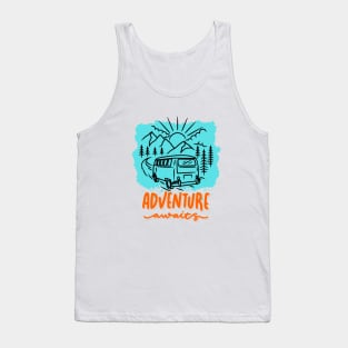 Adventure Awaits Vacation Camping Mountain Hiker Nature Lover Gift Tank Top